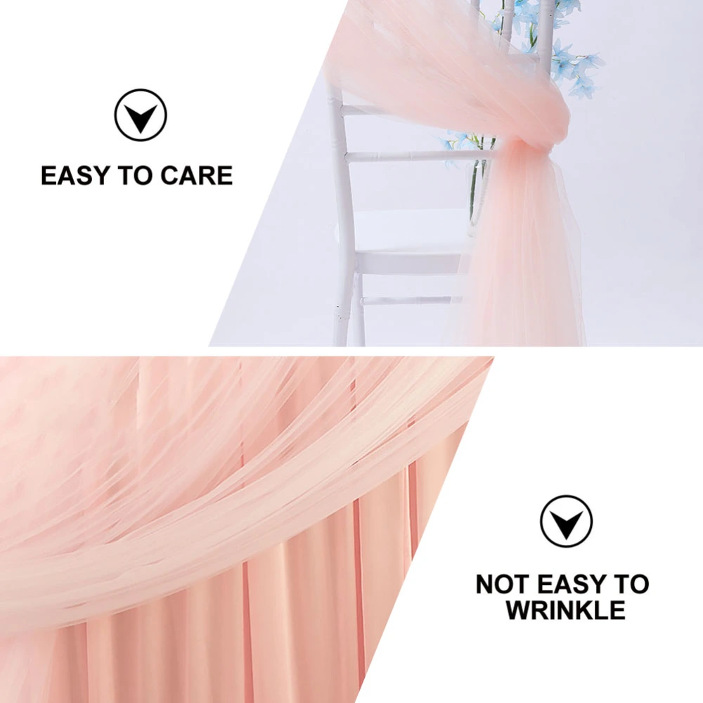 2Pcs Wedding Organza Adornment Background Gauze Curtain Decorative Yarn Prop