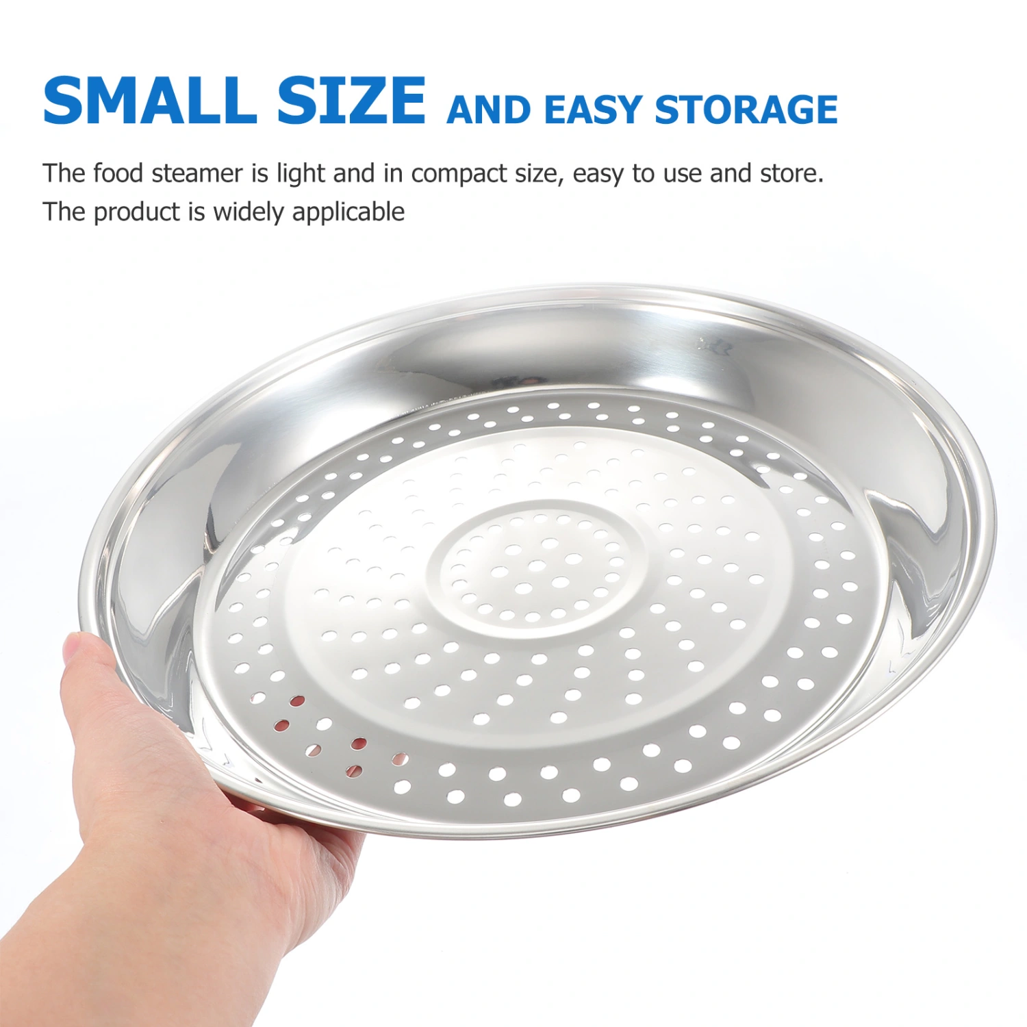 1Pc Stainless Steel Food Steamer Multi-function Steaming Plate Cookware (Silver)