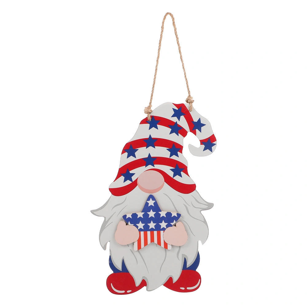 1pc Wooden Festival Gnome Pendant Festival Gnome Pattern Hanging Decor