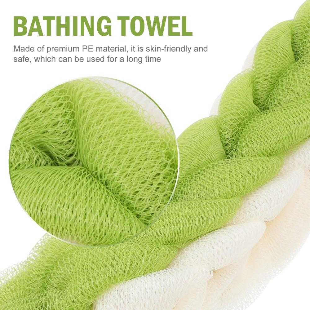2Pcs Long Bathing Towels Rich Foaming Bath Towels Showering Scrubbing Towels