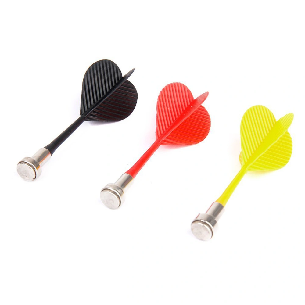 3pcs Plastic Wing Magnetic Bullseye Target Game Darts (Red+Black+Yellow)