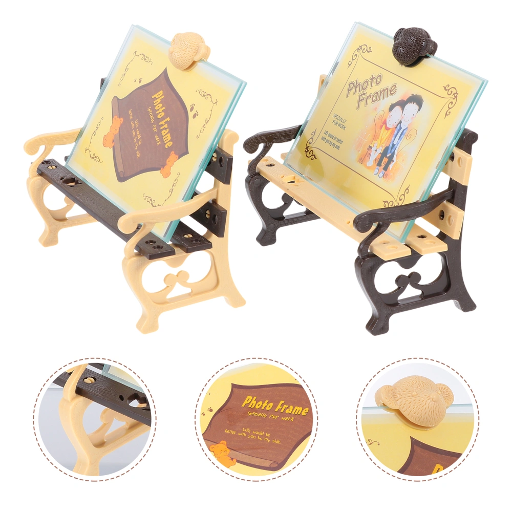 2pcs Beach Chair Picture Frame Sculptural Photo Holder Handcrafted Accessory