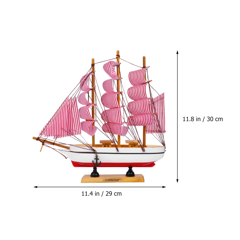 1Pc Simulation Sailing Ornaments Wooden Ship Craft Desktop Decoration for Home