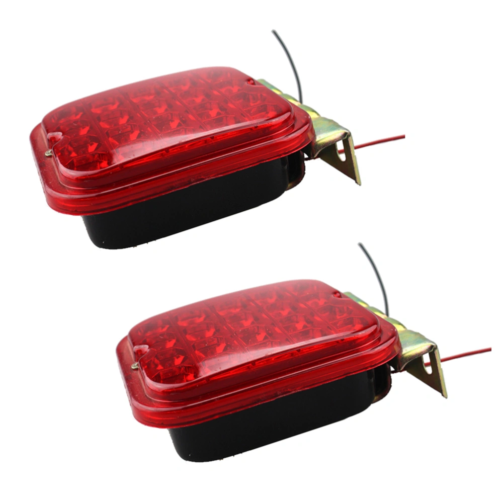 1 Pair 20 LEDs 24V Car Rear LED Fog Light Iron Frame Lamp Anti-Collision Taillight (Red)