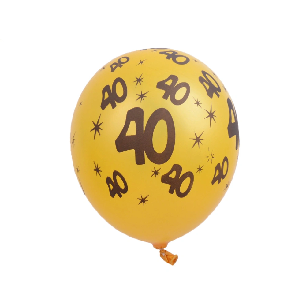 20Pcs 12 Inch Latex Balloons Number 40 Party Rubber Balloon for Birthday Decorations (Gold)