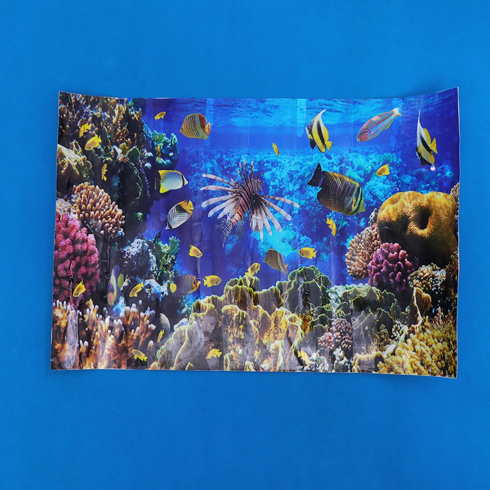 1Pcs 61x30cm Creative Aquarium Beautiful Thicken Waterproof Wall Decoration Backdrop Sea World Cartoon Underwater World Backdrop