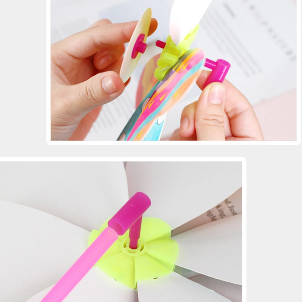 1 Set of 10pcs Paper DIY Windmill Birds Flower Pattern Unfinished Graffiti Windmill
