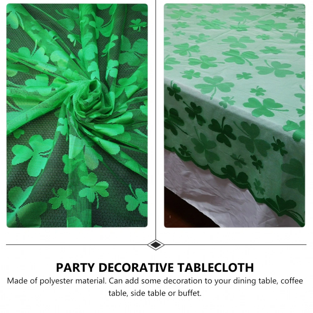 1pc Ireland's St. Patrick's Day Shamrock Party Decorative Table Cloth Table Decor (Green)