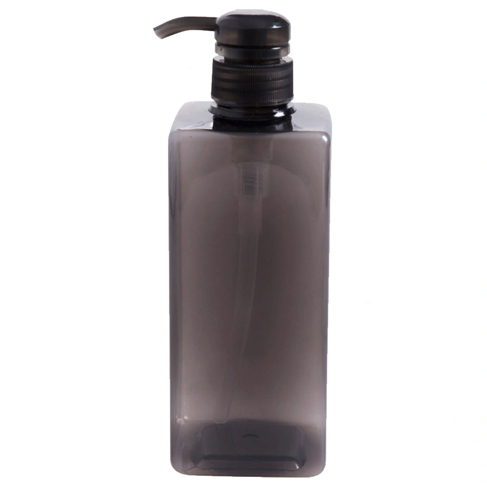 2 Pcs 600ml Simple Travel Pump-bottle PET Half Transparent Lotion Storage Bottle Shampoo Dispensers for Bathroom Kitchen (Random Color)