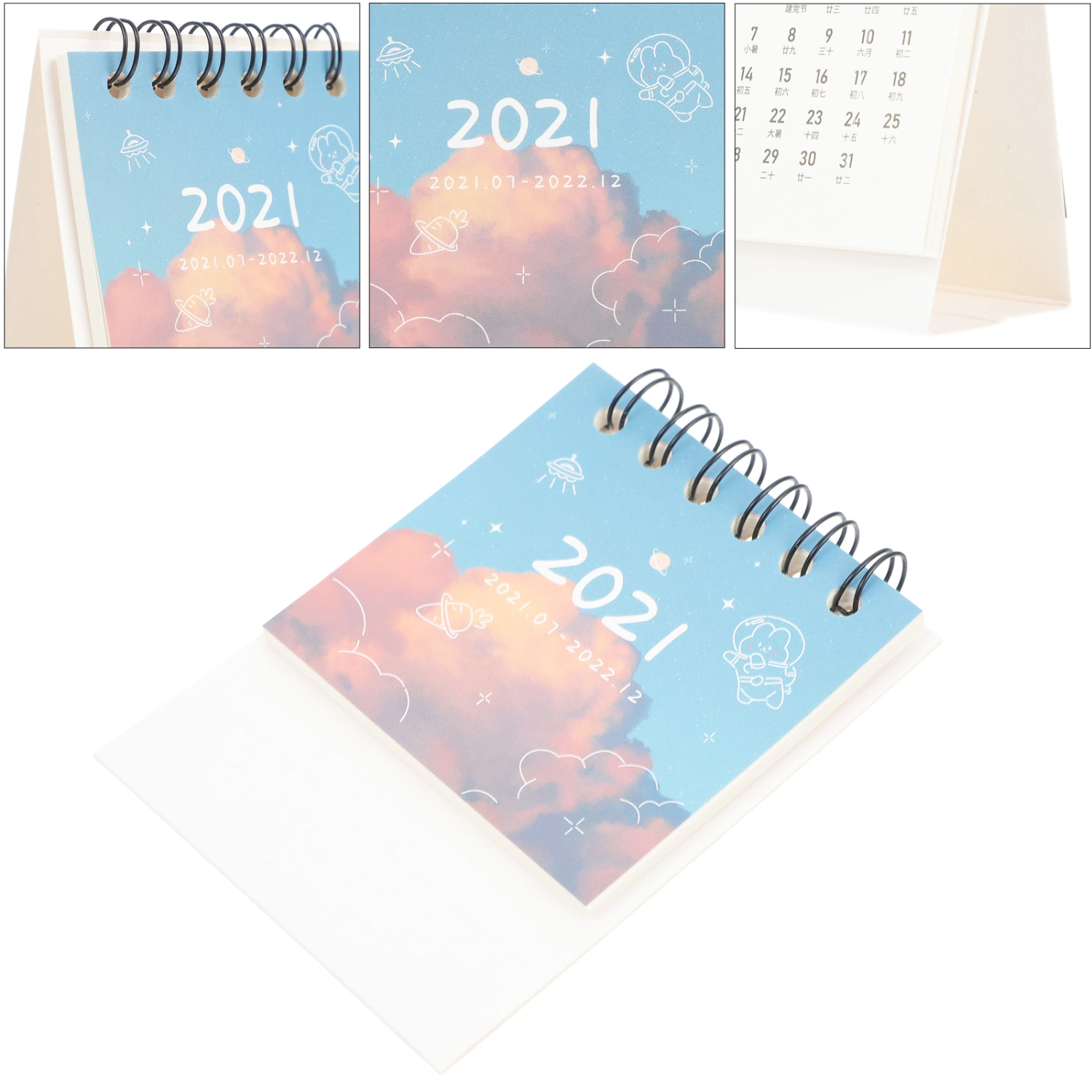 1Pc Useful 2022 Desk Calendar Fashion Desktop Calendar Stand up Desk Calendar