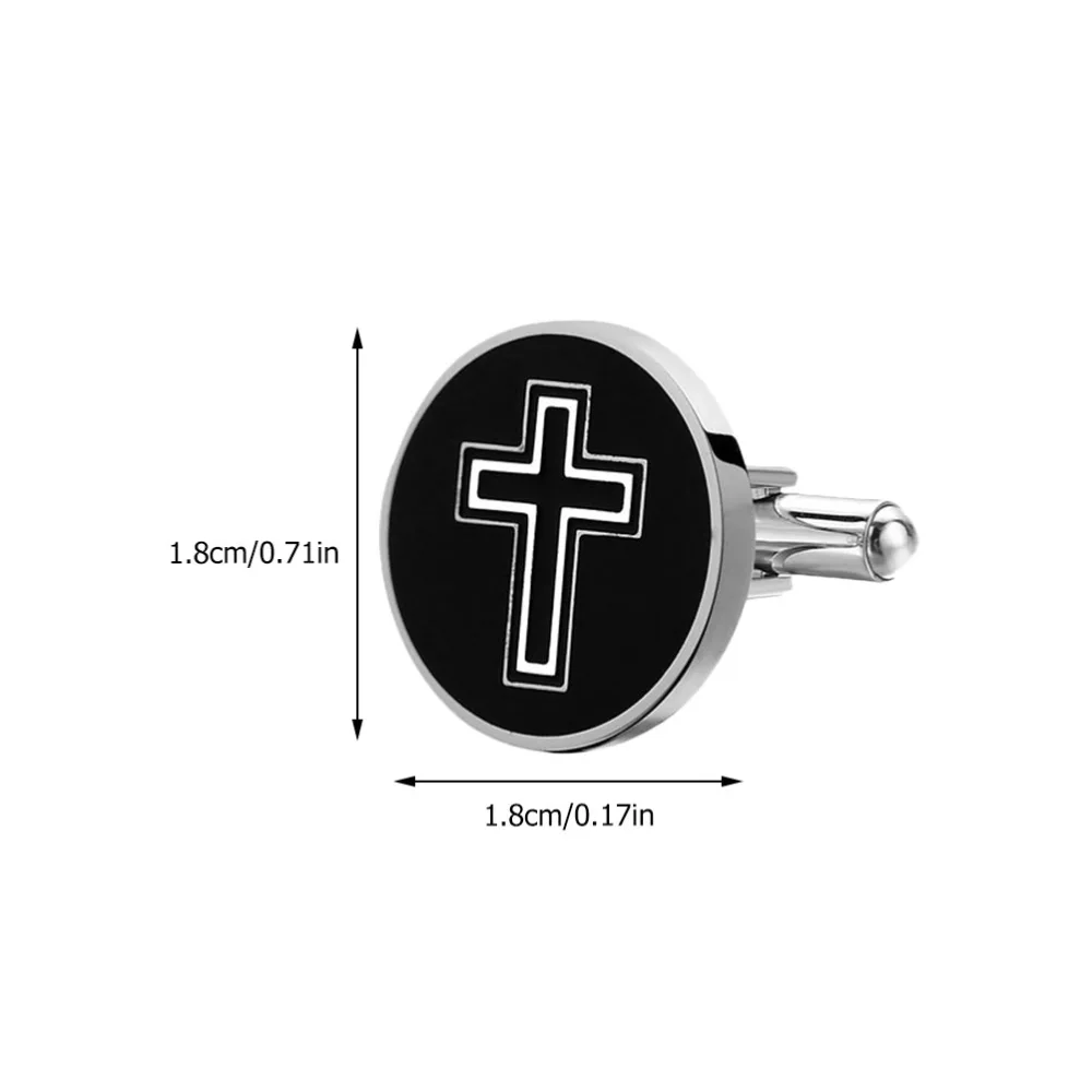 1 Pair of Fashionable Cufflinks Male Cufflinks Cross Pattern Buttons (Black)