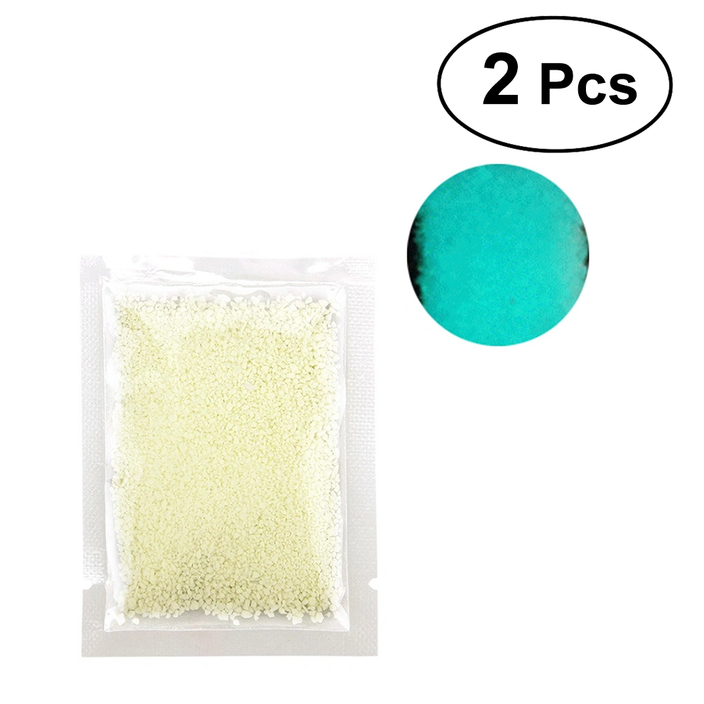 2 Pack Fluorescent Powder DIY Bright Nail Art Glow In The Dark Sand Powder Glow Pigment Dust Luminous Nail Glitter (Blue-green 20g)