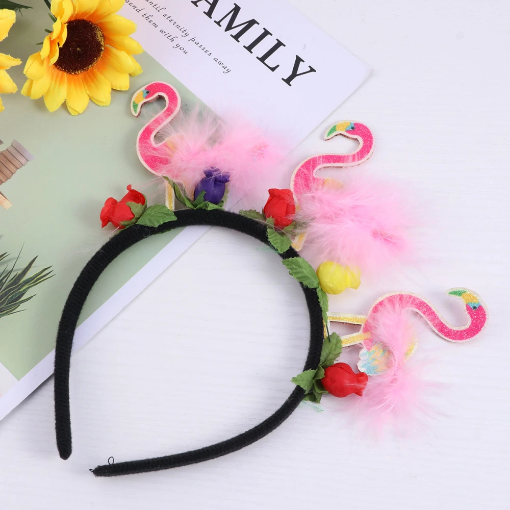 Three Flamingos Hair Decorative Animal Pattern Headband Party Supplies Photo Props for Adult Kid Costume Ball Hawaii Party