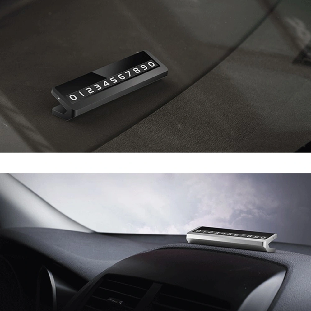 Vehicle-mounted Telephone Number Sign Alloy Car Parking Number Plate Parking Number Plate (Grey)