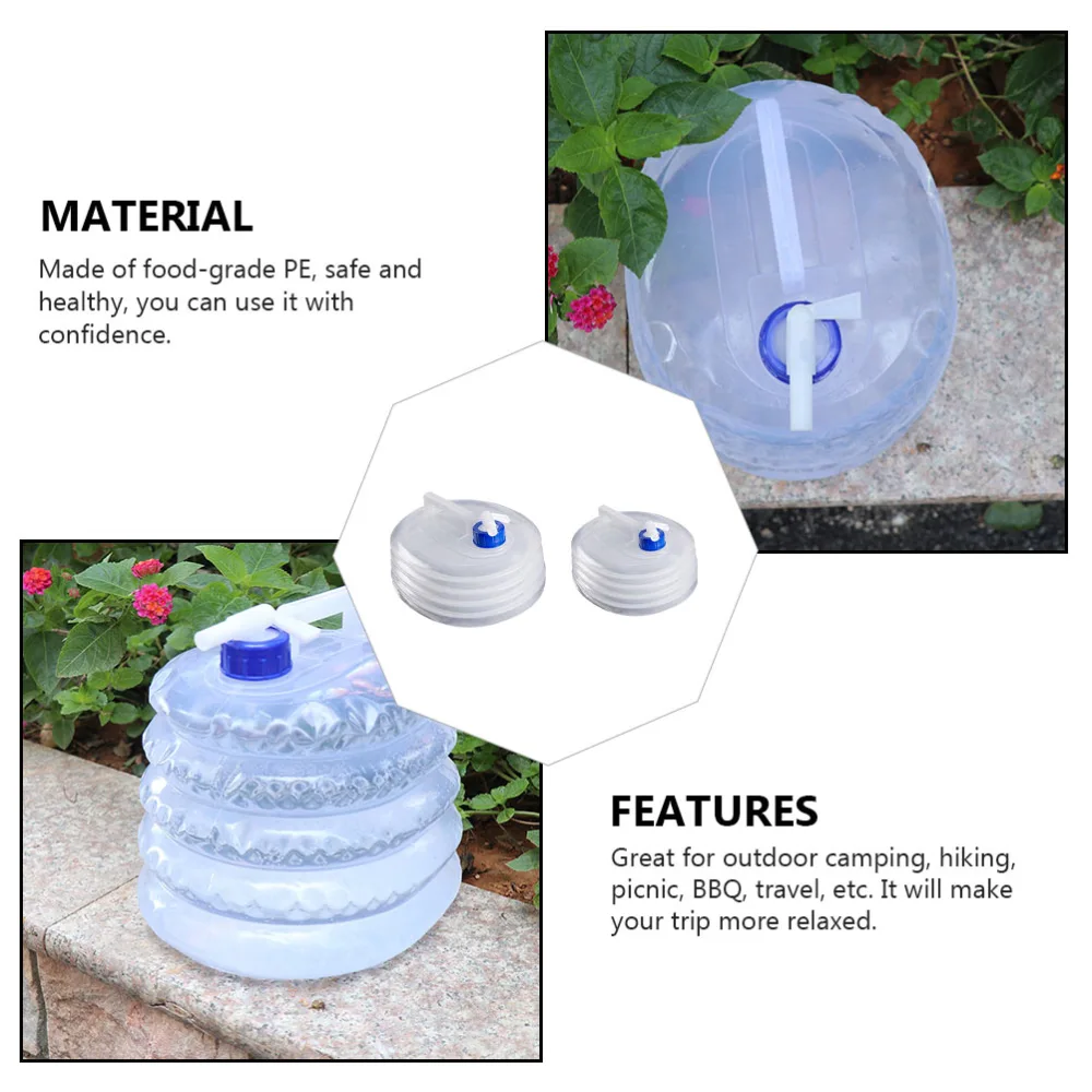 2Pcs Folding Water Containers Water Storage Buckets Outdoor Water Containers