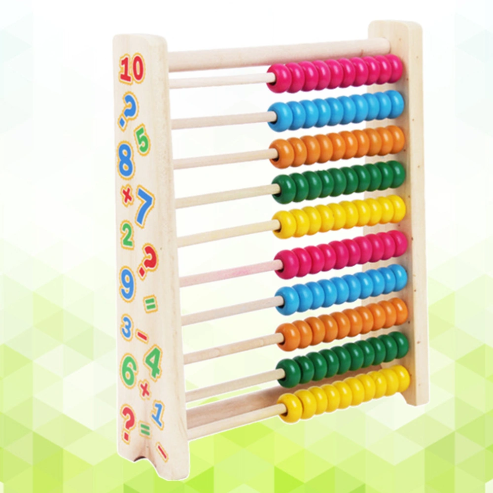 10stalls Wooden Math Toys Chinese Abacus Colorful Counting Beads Calculation Frame Children Early Education Computing Frame