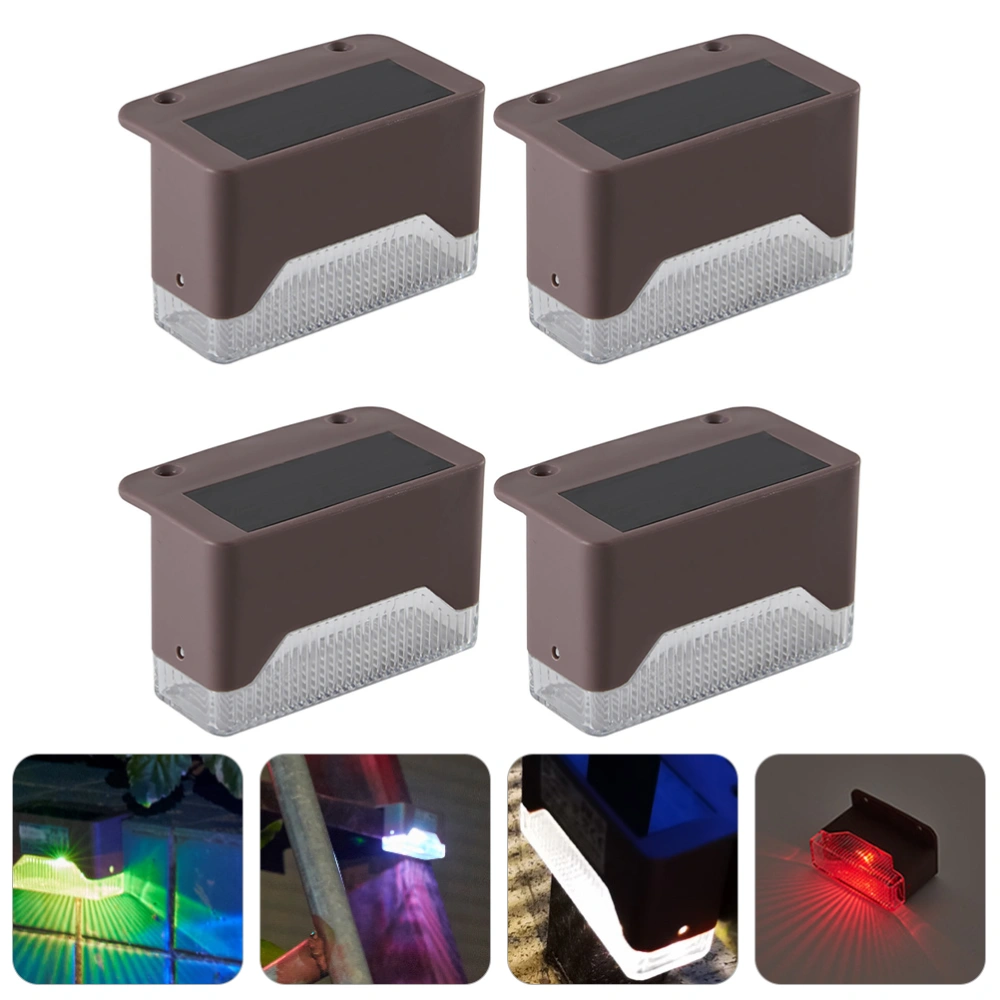 4 Sets Outdoor Solar Wall Lamp Sticky Wall Light Patio Solar Led Wall Light