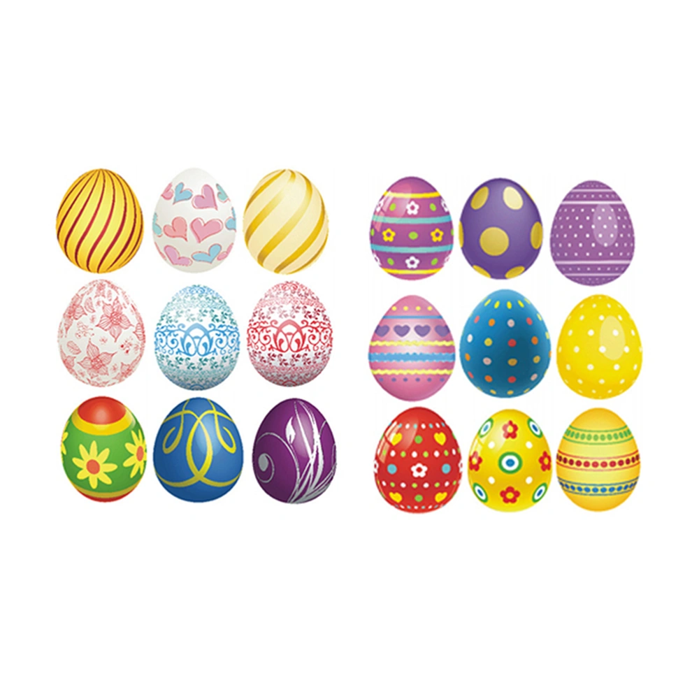 2pcs Creative Easter Egg Wall Sticker Funny Beautiful Removable Window Paste Glass Decor for Home Easter Party (B and D Style)