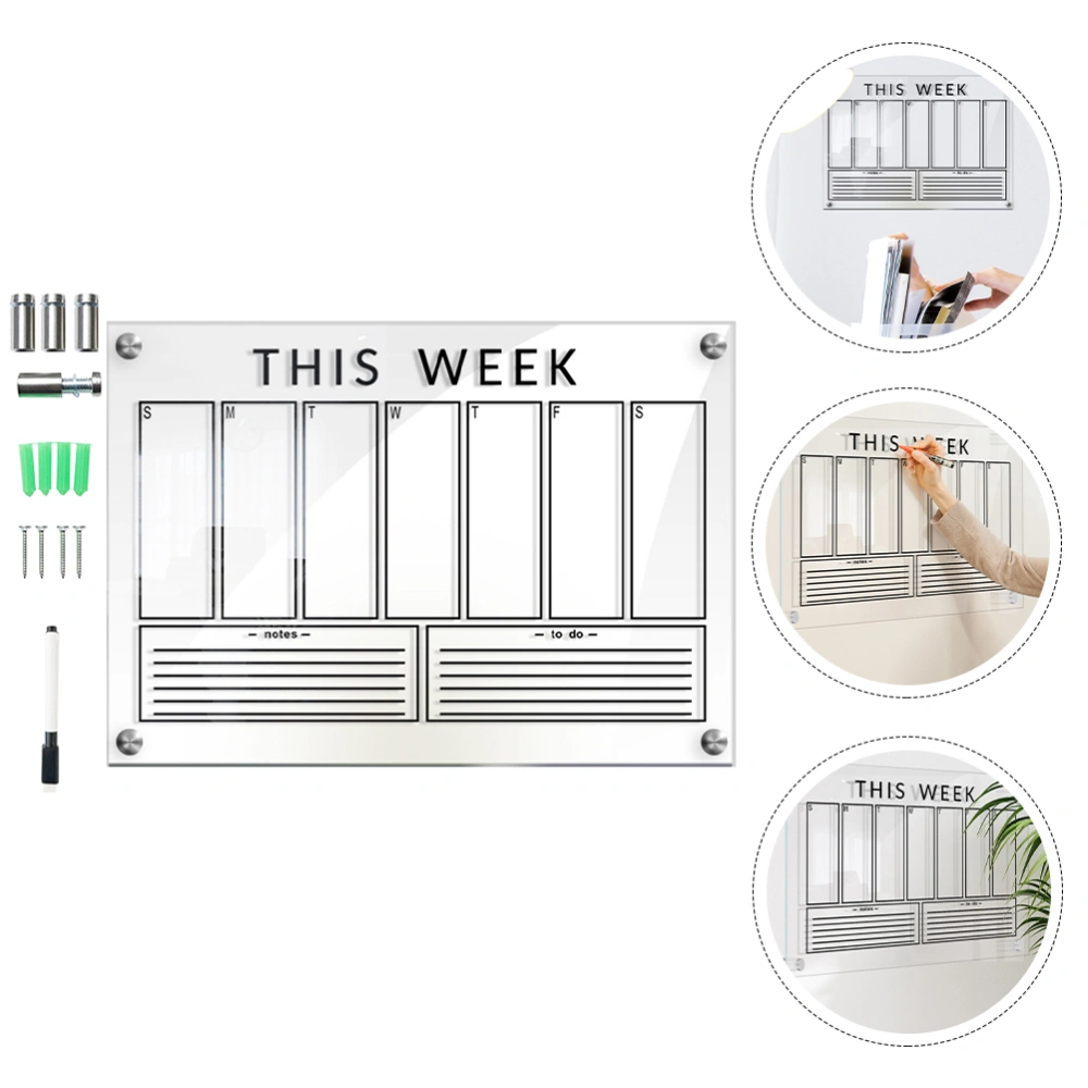 1 Set of Wall-mounted Board Sign Memo Board Transparent Message Board Hanging Acrylic Board