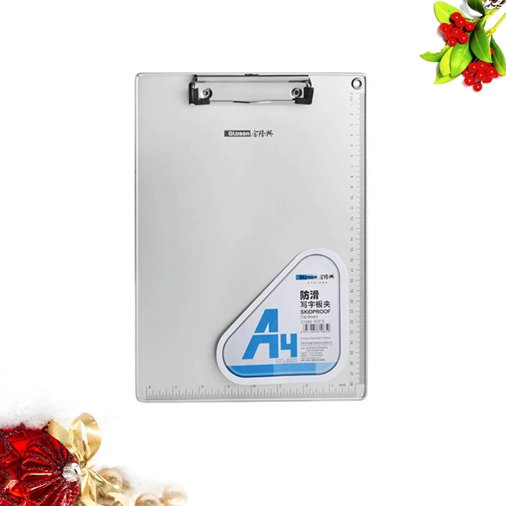 Aluminum Alloy A4 Clipboards Portable Clip Board with Centimeter Scales for Memo Paper Files Document