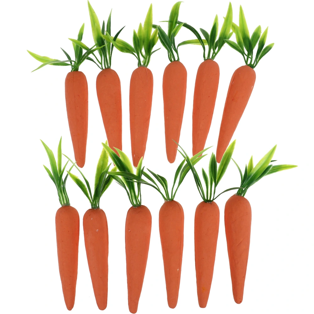 12pcs Simulated Fake Carrot Craft Carrot Vegetable Fake Carrot Decoration