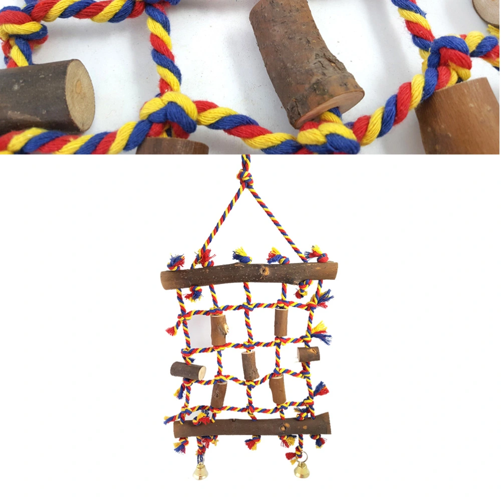 Natural Wild Wood Parrot Climbing Net Stairs Gnawing Toys Parrot Stand Pet Products Bird Supplies