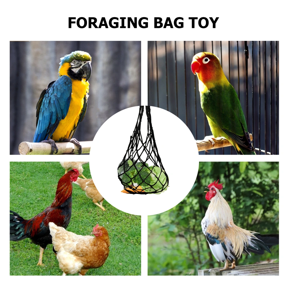 1PC Parrot Rooster Hen Feeding Net Bag Weaving Net Bag Feeding Toy Feeding Bag