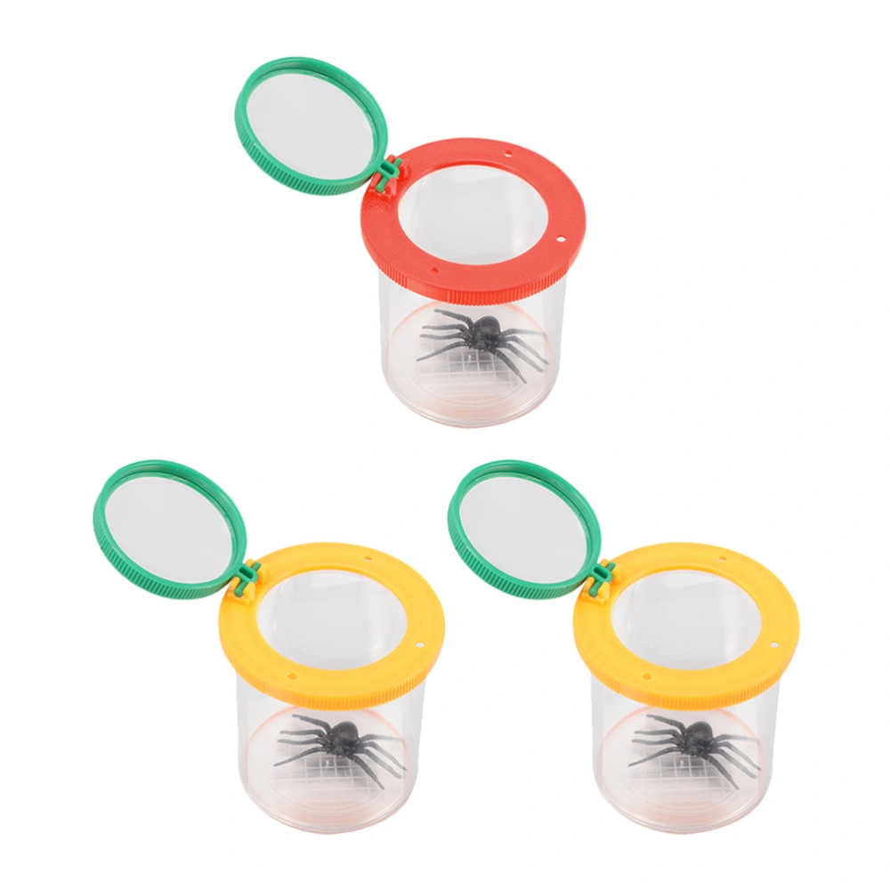 3pcs Kids Plastic Bug Collecting Jars Insert Bug Viewer Magnifier for Outdoor