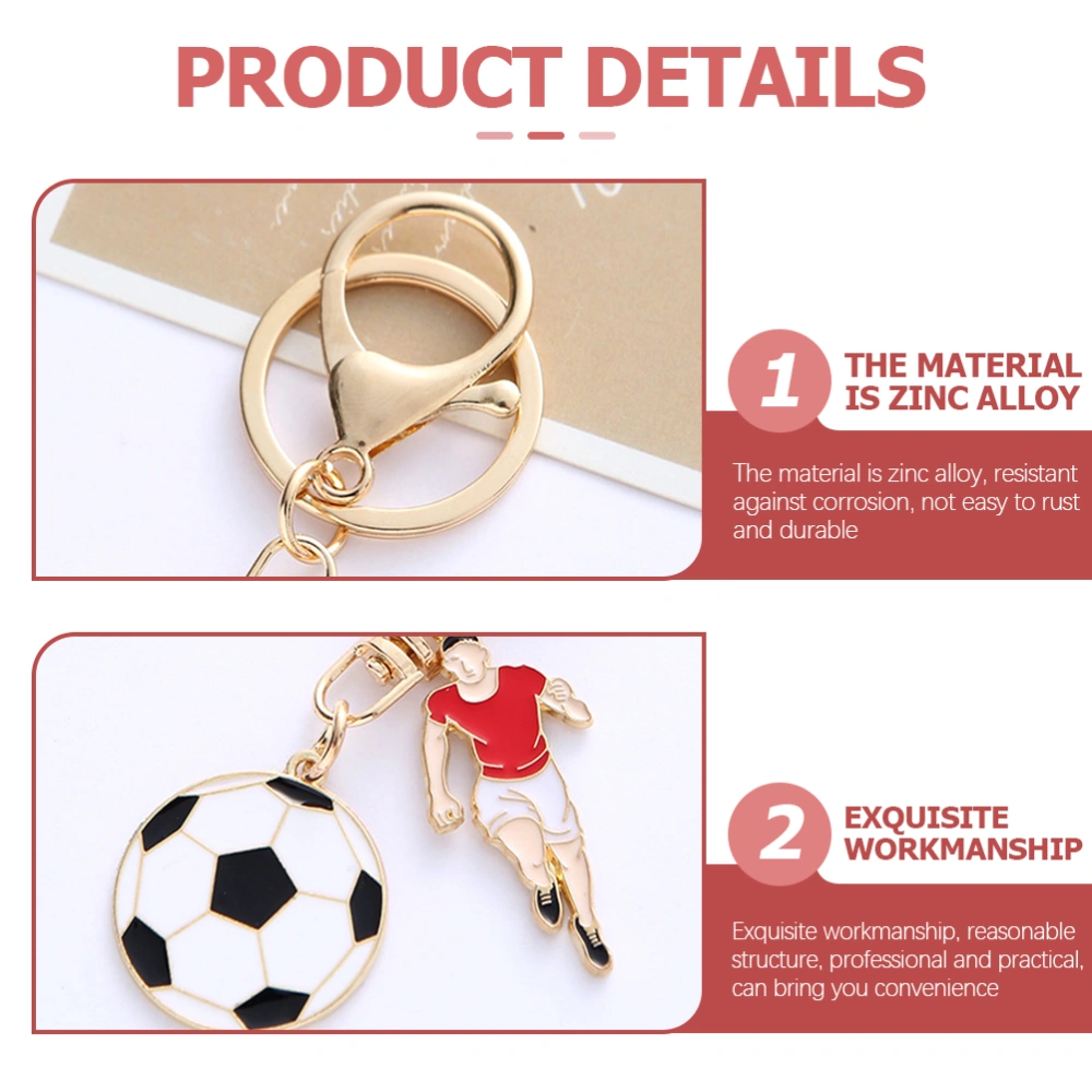 4pcs Football Keychain Sports Key Holder Soccer Ball Keychain Key Holder