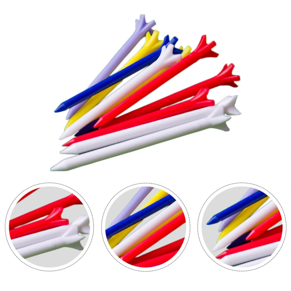 20pcs Professional Tee Plastic Nails Accessory Training Aids Equipment (Random Color, 10pcs 68mm Five-claw Style, 10pcs 70mm Wheel Style)