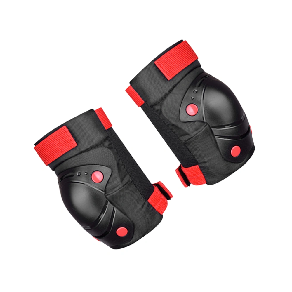 6pcs Kids Protective Gear Set Safety Knee Pads Elbow Pads Hand Protectors for Skateboarding Cycling Roller Skating (Black and Red - Size S)