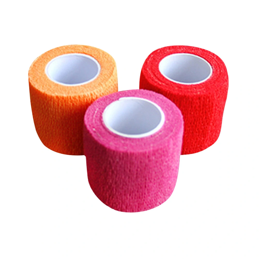 3 Rolls of Disposable Self-adhesive Bandages First Aid Wound Care Elastic Bandages Tatto Accessories (Random Color)
