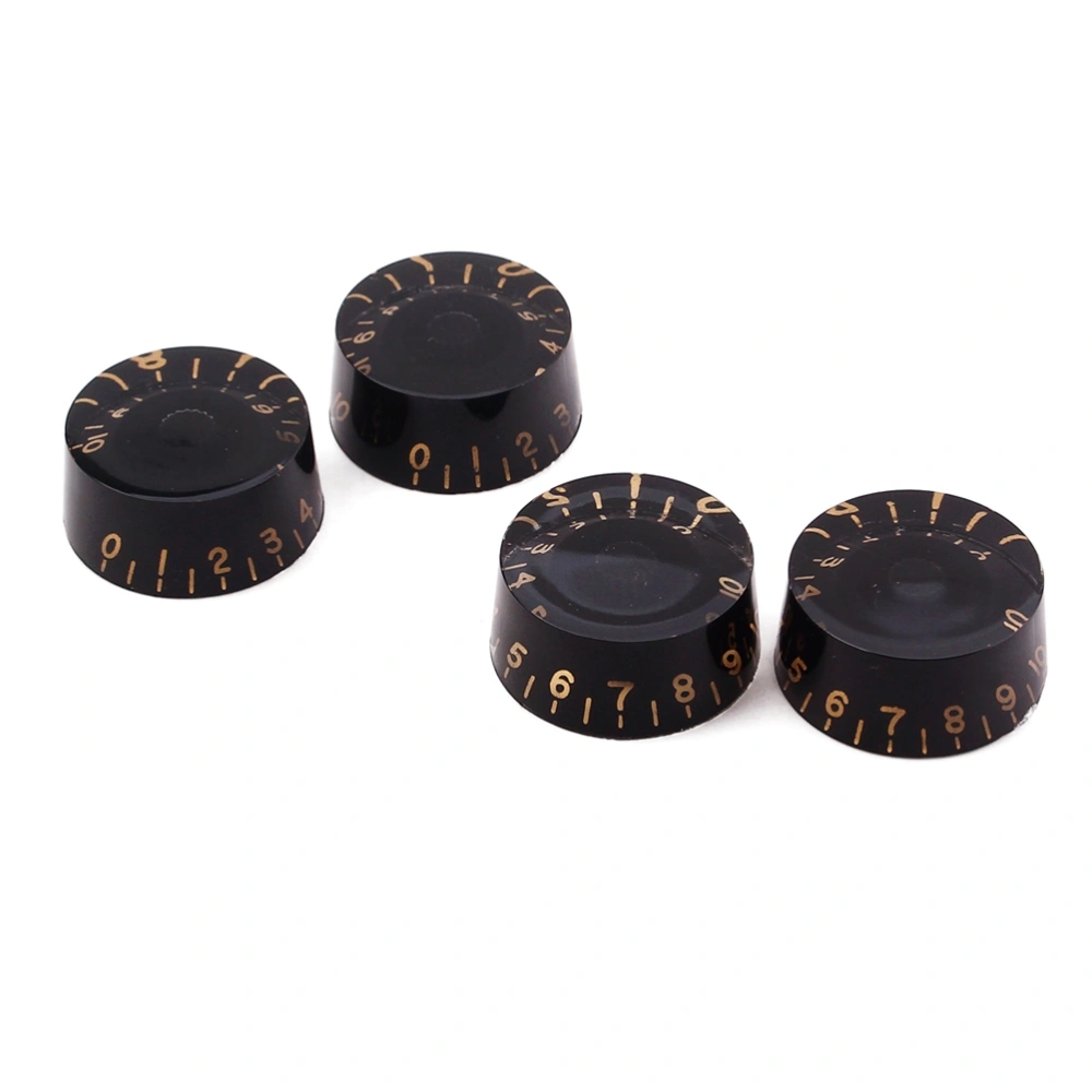 4 PCS/ Set Guitar Knobs Volume Tone Control Knobs Rotary Knobs for Epiphone Style Electric Guitar Parts Replacement (Black)