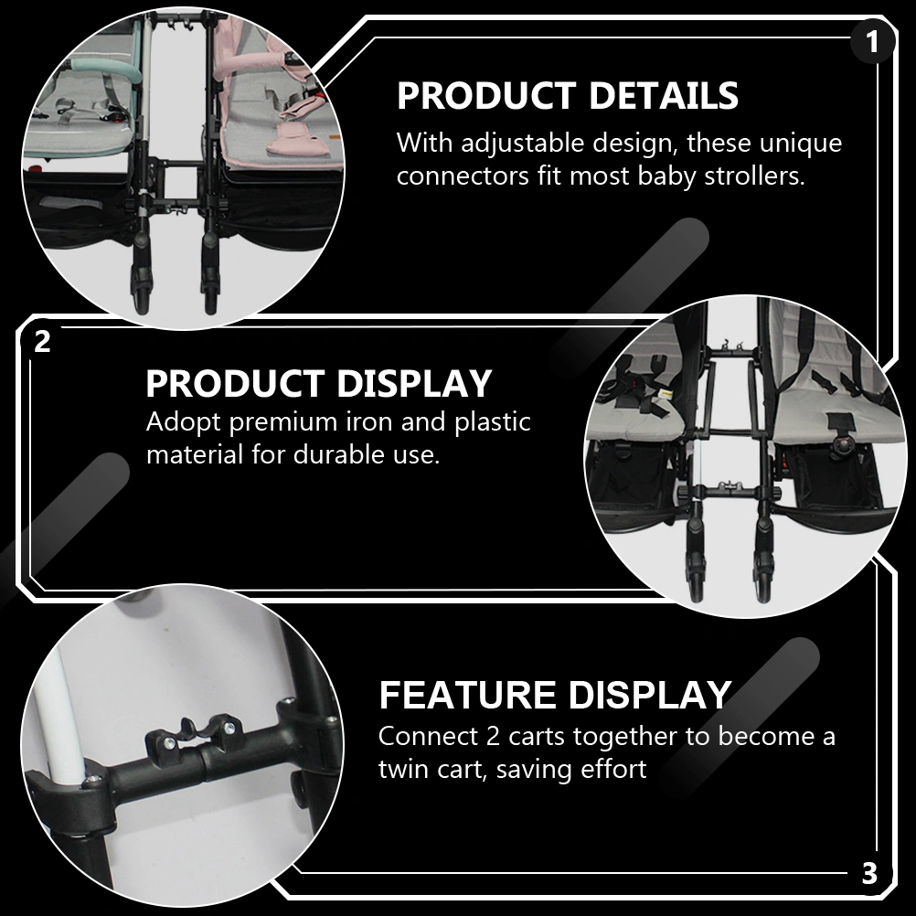 1 Set Twin Stroller Connector Umbrella Strollers Connectors for Outdoor Walking