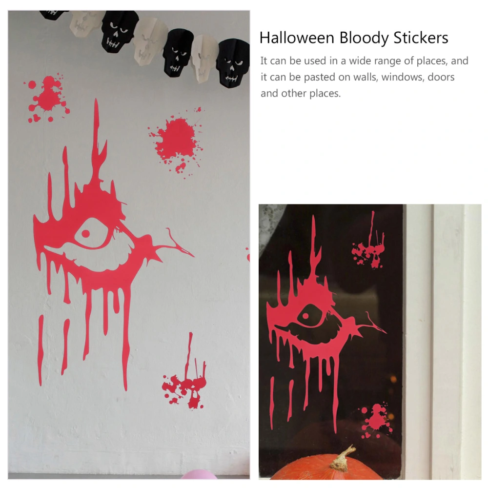 2 Sets Halloween Bleeding Pattern Sticker Wall Poster Self-adhesive Sticker