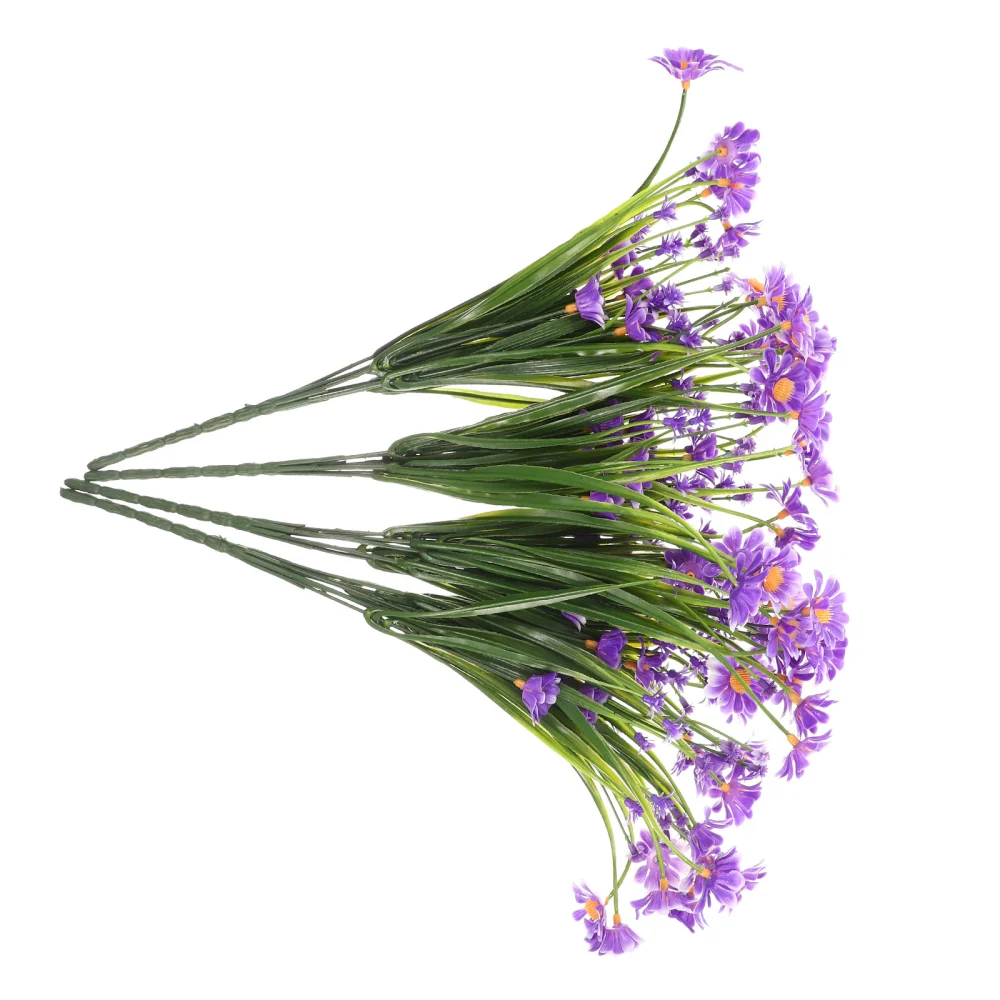 4pcs Artificial Daisy Flowers Outdoor Plastic Fake Flowers Plastic Daisy Decoration