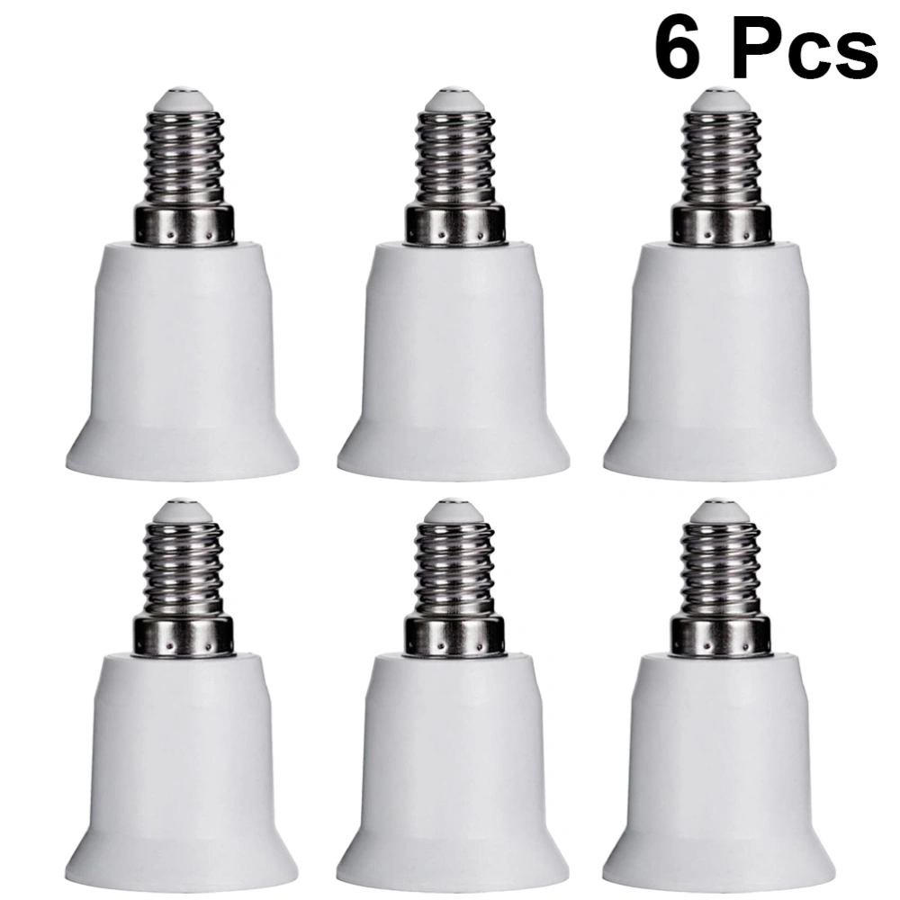 6Pcs E14 to E27 Light Bulb Base Adapter Screw Lamp Holder Converter Socket