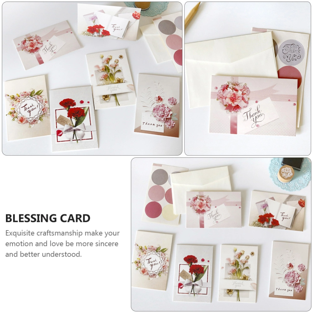 4 Packs Floral Pattern Blessing Cards Greeting Cards Creative Invitation Cards