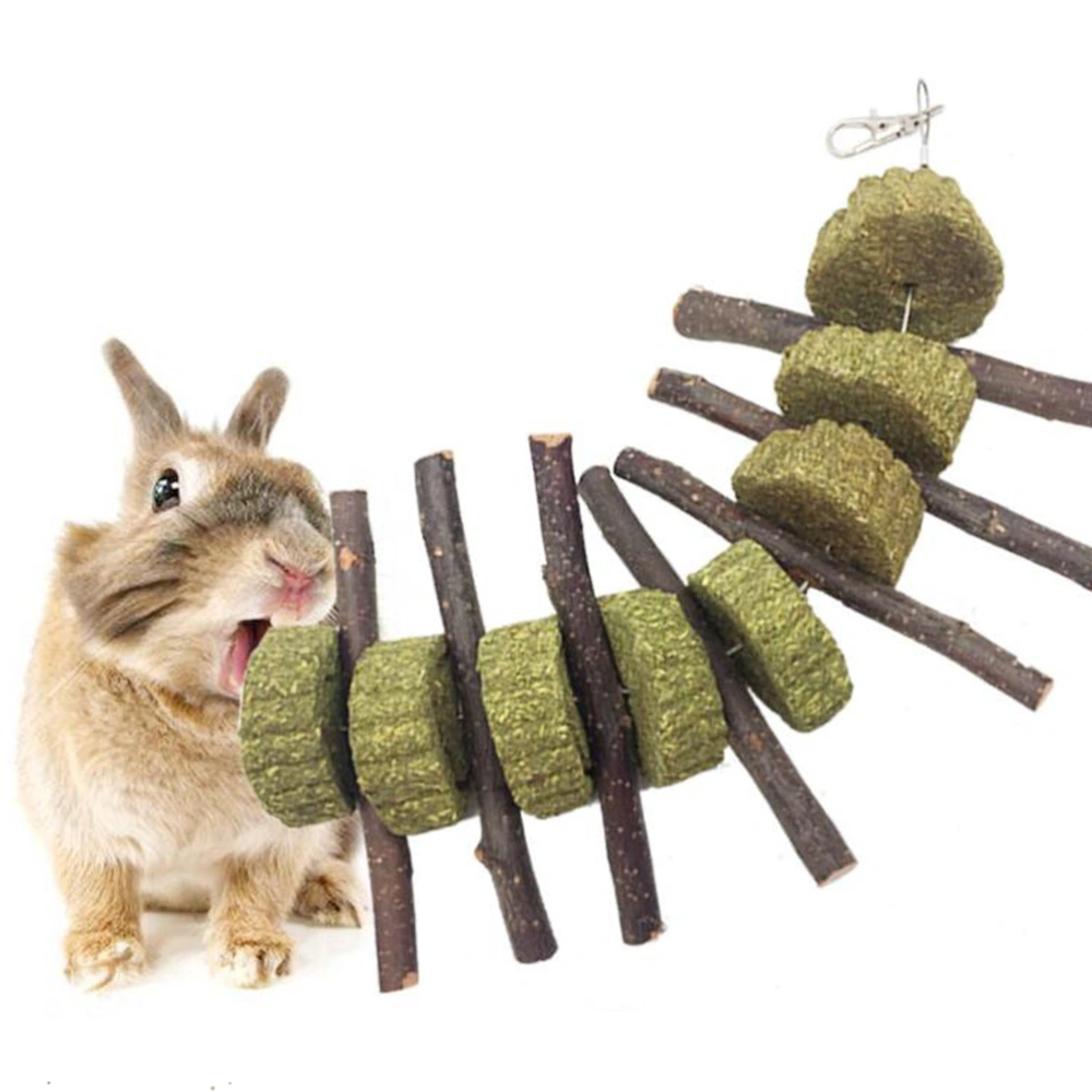 Hamster Chew Toy Grass Cake Apple-wood String for Teeth Cleaning Training Cage Hanging Decor Parrot Rabbit Guinea Pig Molar Toy