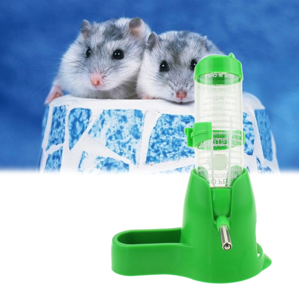 125ML Pet Dispenser with Base Hut Small Pet Nest Hamster Water Bottle Holder (Green)