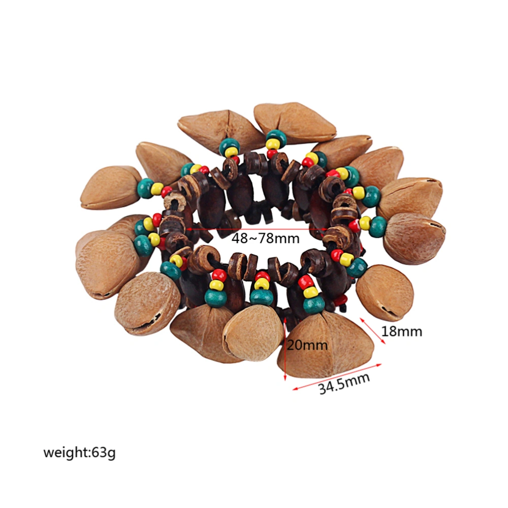 Nut Shell Orchestral Practical Percussion Bracelet Handbell Natural Bell Chimes Musical Instrument Hand Chain Props Handmade Gadget W502