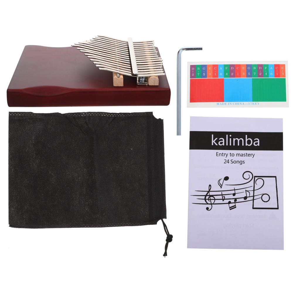 1 Set of Practical Wooden Kalimba 17-tone Thumb Piano Beginner Kids Music Plaything
