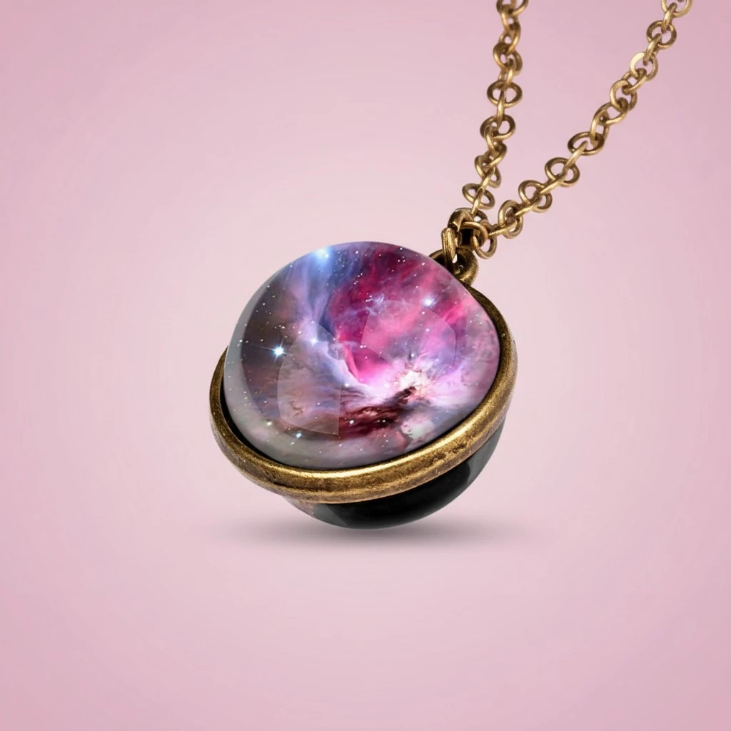 Universe Starry Sky Necklace Retro Decorative Funny Beautiful Necklace Pendant for Woman Man (Number 3 Pattern)