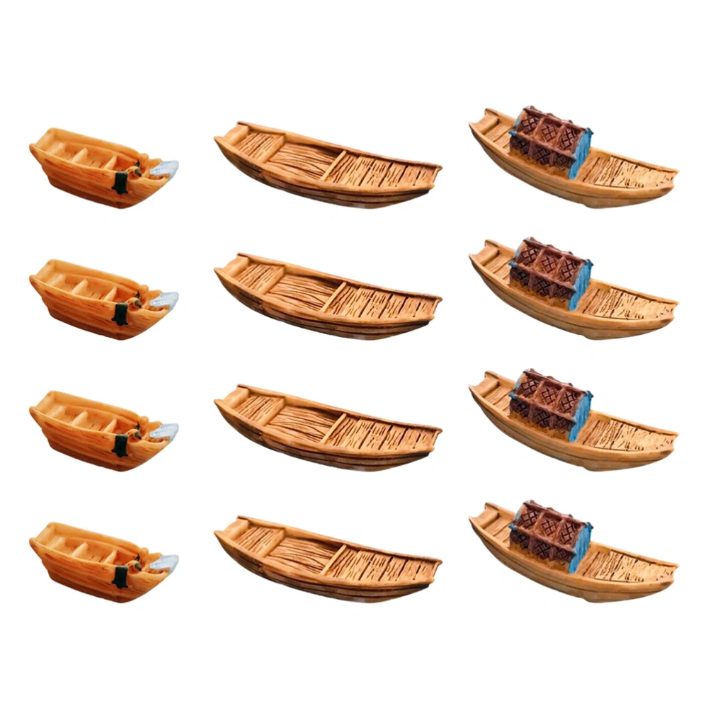 12pcs Resin Aquarium Decors Adorable Boat Decors Decorative Tank Decors Aquarium Accessory
