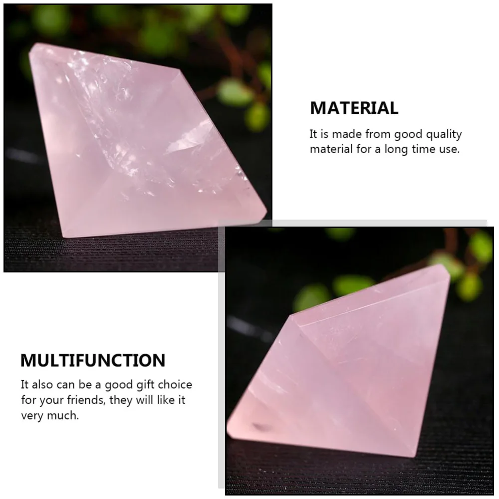 Crystal Pyramid Adornment Delicate Pyramid Ornament Crystal Pink Decoration