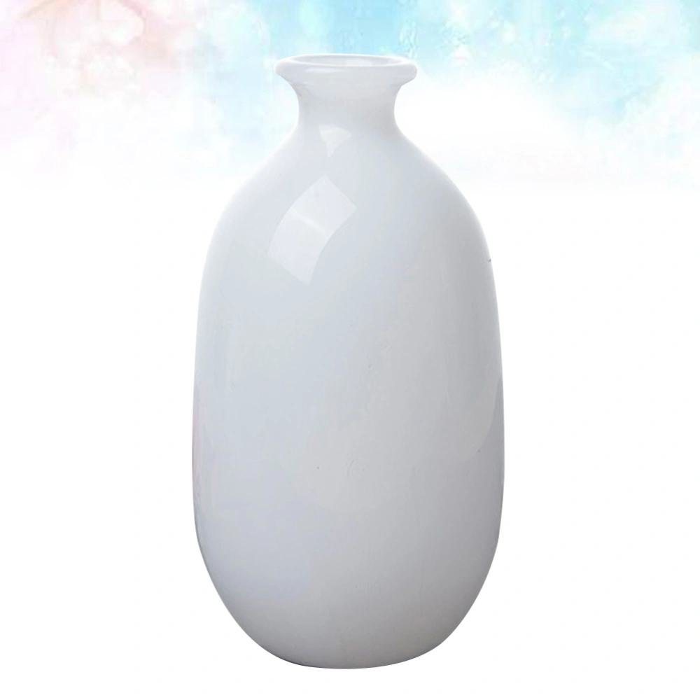 1Pc Glass Vase Bottle Shape Vase Water Plant Vase Glass Vase for Water Plating (White)