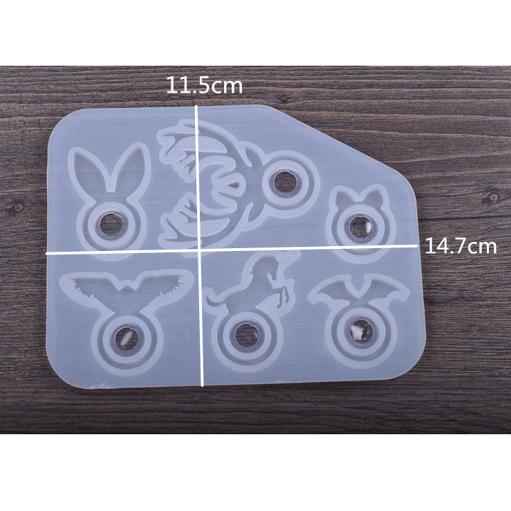 16MM Animals Shape Beads Making Molds with Holes Crystal Silicone Ring Jewelry Casting Molds for Gemstone DIY Crafting