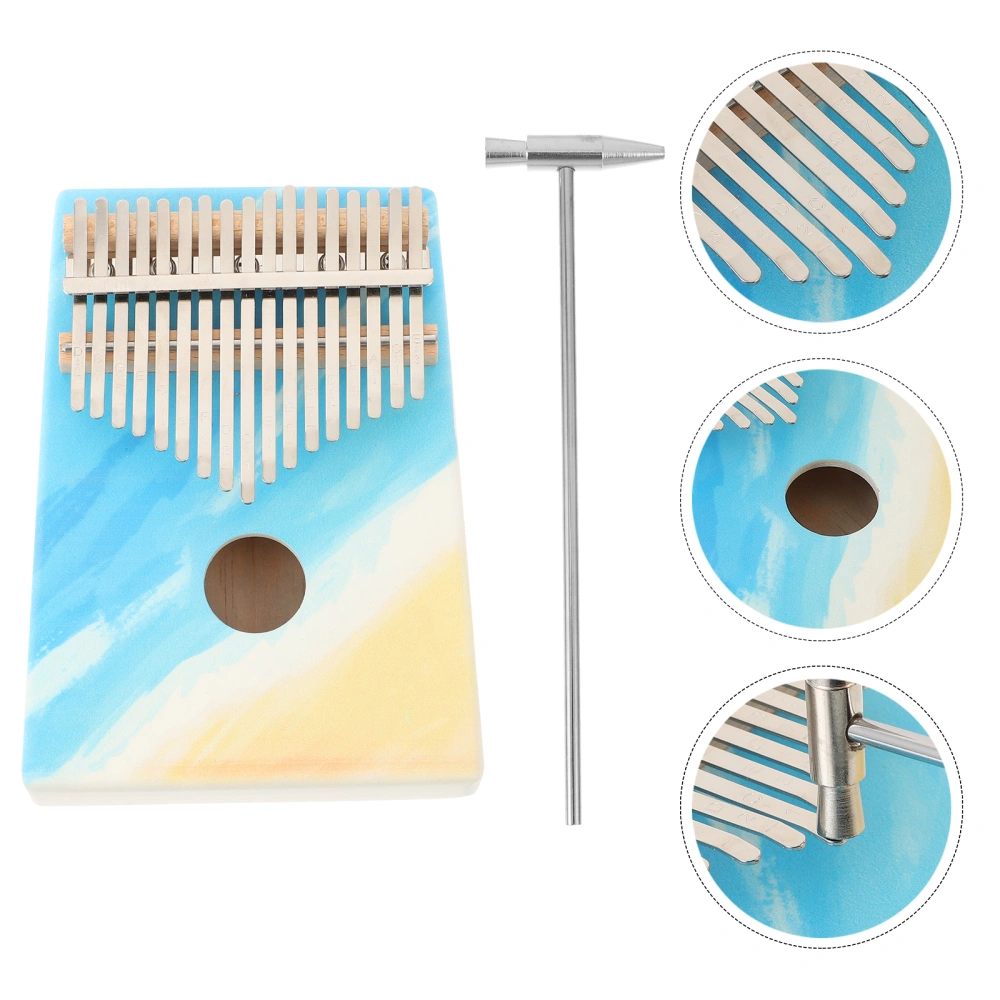 1pc Portable Thumb Piano Durable Kalimba Finger Piano Funny Beginner Kalimba (Blue)