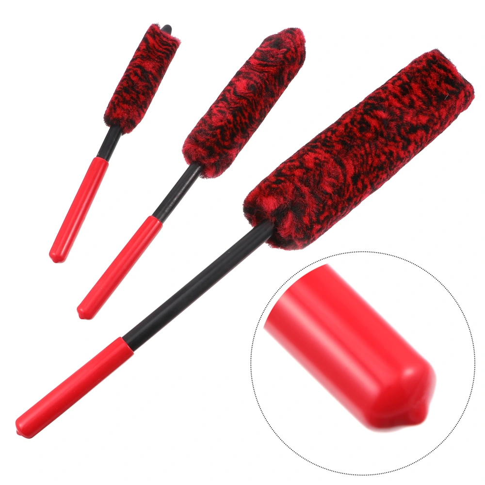 3pcs Car Wheel Hub Brushes Automobile Wheel Cleaning Brushes (Assorted Color)