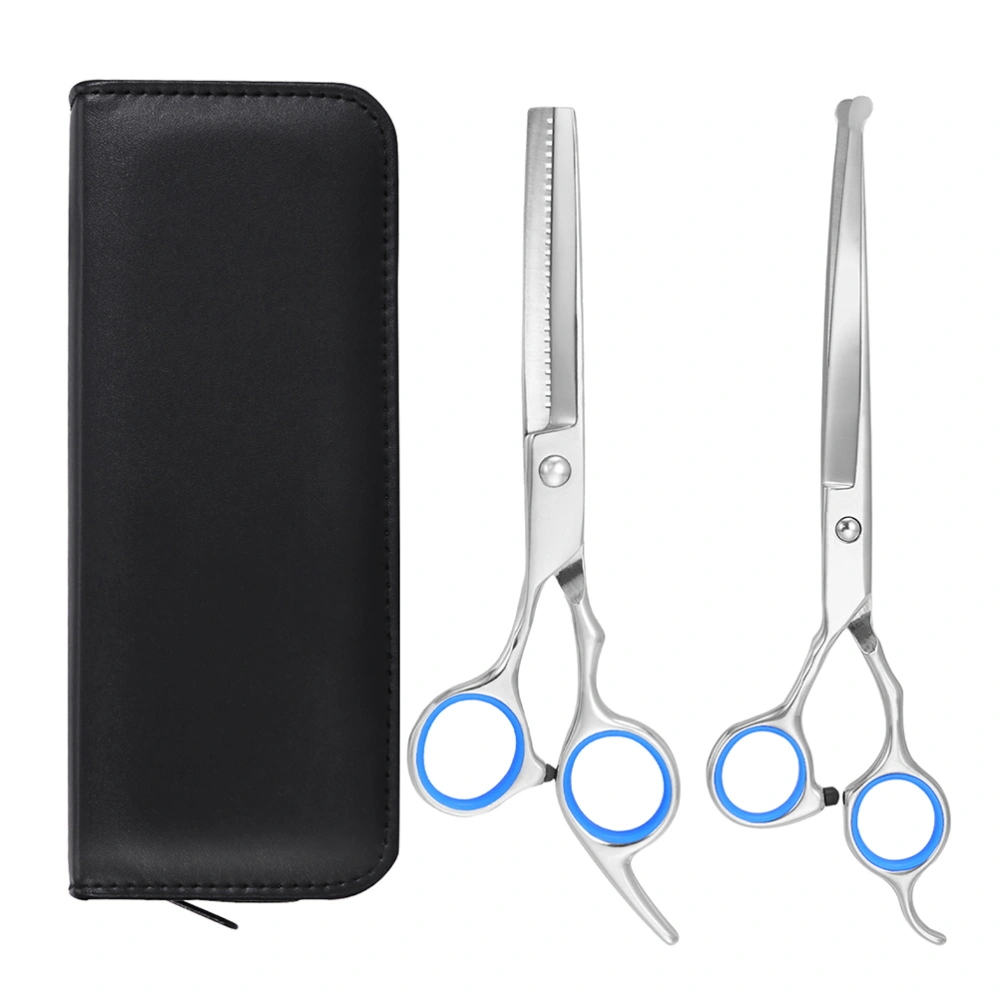 UEETEK 2pcs and Strong Stainless Steel Dog Cat Grooming Scissors Pet Grooming Kit